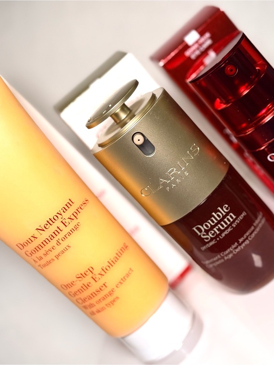 Clarins Other - Clarins Double Serum & total eye lift and exfoliating cleanser set